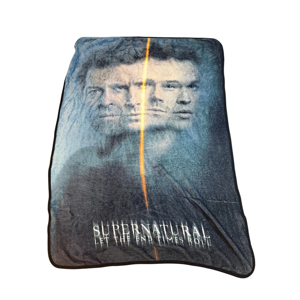 Supernatural Fleece Throw Blanket Let The End Times Roll Sam Dean Castiel Jack